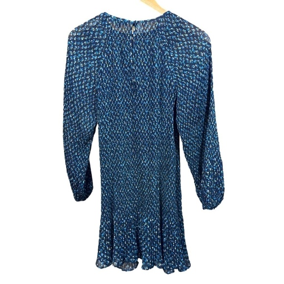 NWT Madewell Crinkle ‘Georgette’ Floral Mini Dress in Deep Indigo Size Medium - Picture 7 of 10